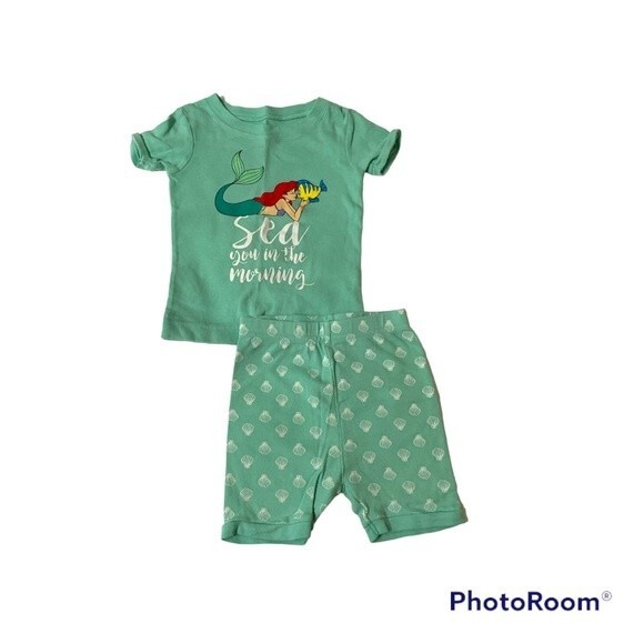 Old Navy Toddler's Disney Ariel Ice cream Shirt & shorts Matching pajamas 18-24M - Picture 4 of 5